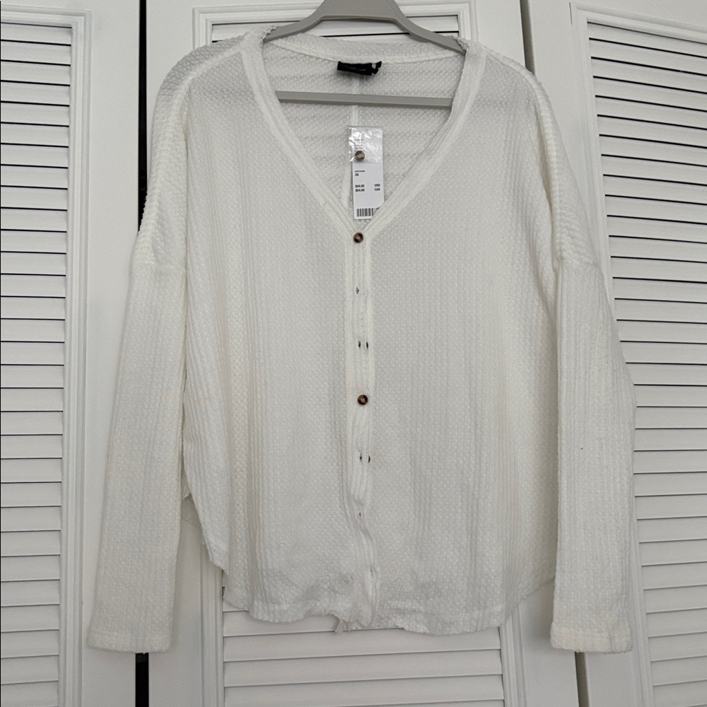 White Button-Up Cardigan